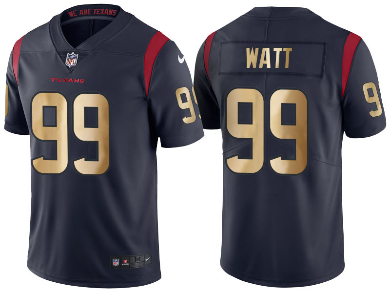 Nike Texans 99 J.J. Watt Navy Gold Color Rush Limited Jersey Nike Texans 99 J.J. Watt Navy Gold Color Rush Limited Jersey