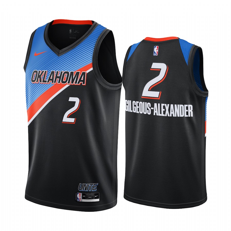 Nike Thunder #2 Shai Gilgeous-Alexander Black NBA Swingman 2020-21 City Edition Jersey Nike Thunder #2 Shai Gilgeous-Alexander Black NBA Swingman 2020-21 City Edition Jersey