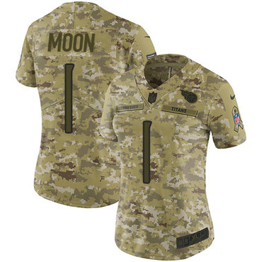 Nike Titans #1 Warren Moon Camo Women's Stitched NFL Limited 2018 Salute to Service Jersey Nike Titans #1 Warren Moon Camo Women's Stitched NFL Limited 2018 Salute to Service Jersey