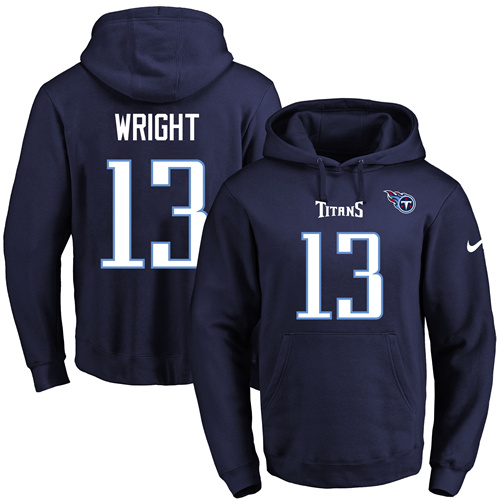 Nike Titans #13 Kendall Wright Navy Blue Name & Number Pullover NFL Hoodie Nike Titans #13 Kendall Wright Navy Blue Name & Number Pullover NFL Hoodie