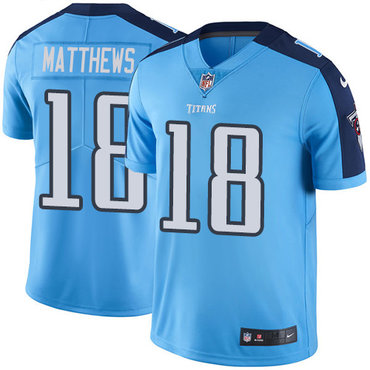 Nike Titans #18 Rishard Matthews Light Blue Team Color Men's Stitched NFL Vapor Untouchable Limited Jersey