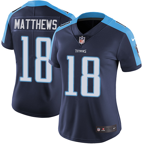 Nike Titans #18 Rishard Matthews Navy Blue Alternate Women's Stitched NFL Vapor Untouchable Limited Jersey
