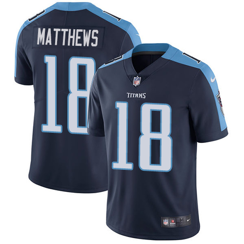 Nike Titans #18 Rishard Matthews Navy Blue Alternate Youth Stitched NFL Vapor Untouchable Limited Jersey
