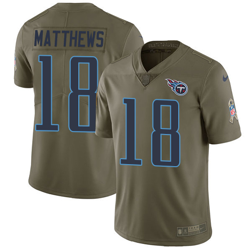 Nike Titans #18 Rishard Matthews Olive Men's Stitched NFL Limited 2017 Salute To Service Jersey Nike Titans #18 Rishard Matthews Olive Men's Stitched NFL Limited 2017 Salute To Service Jersey