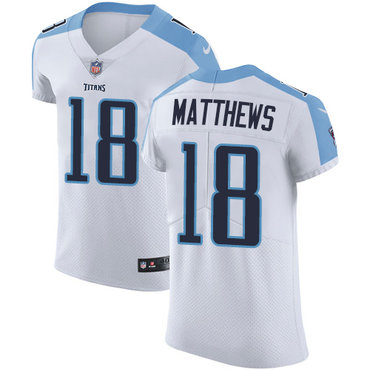 Nike Titans #18 Rishard Matthews White Men's Stitched NFL Vapor Untouchable Elite Jersey Nike Titans #18 Rishard Matthews White Men's Stitched NFL Vapor Untouchable Elite Jersey