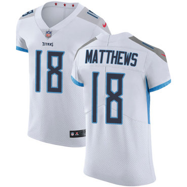 Nike Titans #18 Rishard Matthews White Men's Stitched NFL Vapor Untouchable Elite Jersey Nike Titans #18 Rishard Matthews White Men's Stitched NFL Vapor Untouchable Elite Jersey