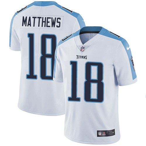 Nike Titans #18 Rishard Matthews White Men's Stitched NFL Vapor Untouchable Limited Jersey Nike Titans #18 Rishard Matthews White Men's Stitched NFL Vapor Untouchable Limited Jersey