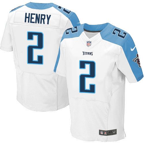 Nike Titans #2 Derrick Henry White Men's Stitched NFL Elite Jersey Nike Titans #2 Derrick Henry White Men's Stitched NFL Elite Jersey