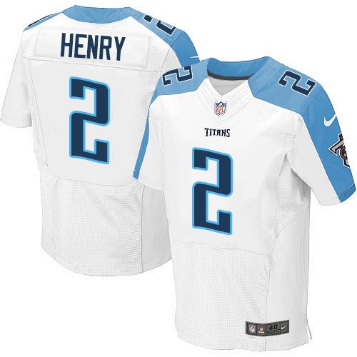 Nike Titans #2 Derrick Henry White Men's Stitched NFL Elite Jersey Nike Titans #2 Derrick Henry White Men's Stitched NFL Elite Jersey