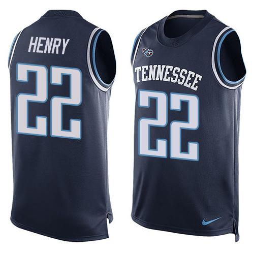 Nike Titans #22 Derrick Henry Navy Blue Team Color Men's Stitched NFL Limited Tank Top Jersey Nike Titans #22 Derrick Henry Navy Blue Team Color Men's Stitched NFL Limited Tank Top Jersey