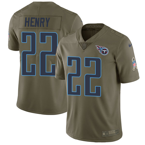 Nike Titans #22 Derrick Henry Olive Men's Stitched NFL Limited 2017 Salute to Service Jersey Nike Titans #22 Derrick Henry Olive Men's Stitched NFL Limited 2017 Salute to Service Jersey