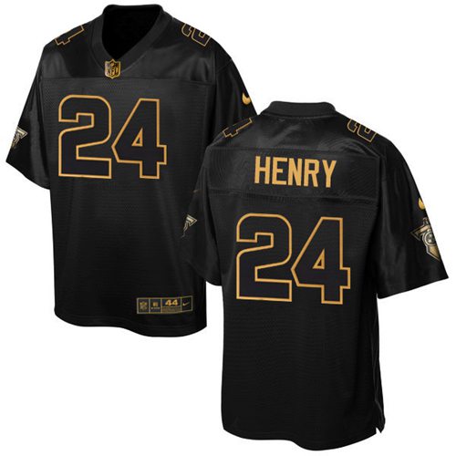 Nike Titans #24 Derrick Henry Black Men's Stitched NFL Elite Pro Line Gold Collection Jersey