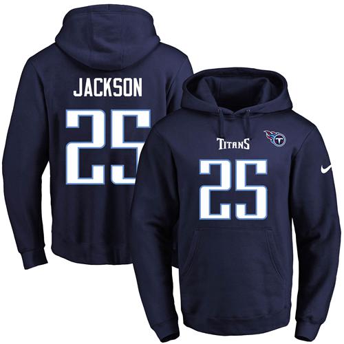 Nike Titans #25 Adoree' Jackson Navy Blue Name & Number Pullover NFL Hoodie Nike Titans #25 Adoree' Jackson Navy Blue Name & Number Pullover NFL Hoodie