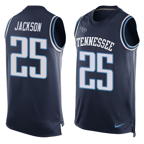 Nike Titans #25 Adoree' Jackson Navy Blue Team Color Men's Stitched NFL Limited Tank Top Jersey Nike Titans #25 Adoree' Jackson Navy Blue Team Color Men's Stitched NFL Limited Tank Top Jersey