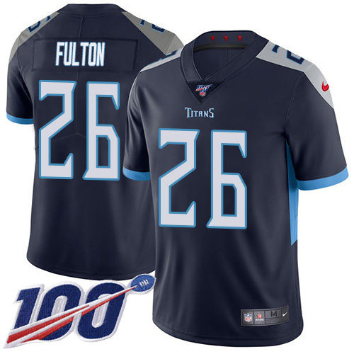 Nike Titans #26 Kristian Fulton Navy Blue Team Color Men's Stitched NFL 100th Season Vapor Untouchable Limited Jersey Nike Titans #26 Kristian Fulton Navy Blue Team Color Men's Stitched NFL 100th Season Vapor Untouchable Limited Jersey