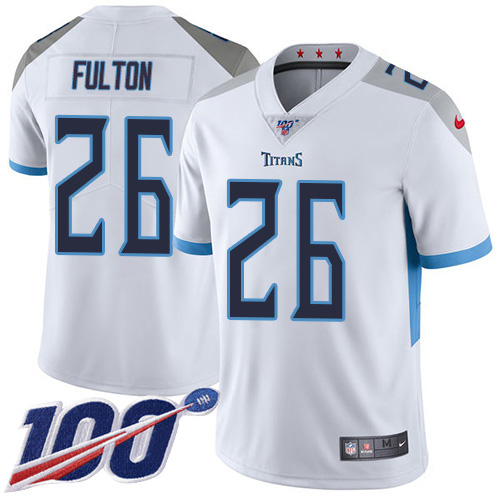 Nike Titans #26 Kristian Fulton White Men's Stitched NFL 100th Season Vapor Untouchable Limited Jersey Nike Titans #26 Kristian Fulton White Men's Stitched NFL 100th Season Vapor Untouchable Limited Jersey