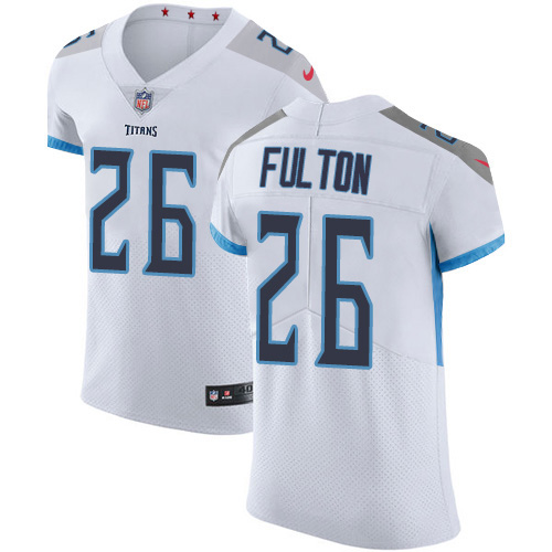Nike Titans #26 Kristian Fulton White Men's Stitched NFL New Elite Jersey Nike Titans #26 Kristian Fulton White Men's Stitched NFL New Elite Jersey