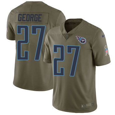 Nike Titans #27 Eddie George Olive Men's Stitched NFL Limited 2017 Salute to Service Jersey Nike Titans #27 Eddie George Olive Men's Stitched NFL Limited 2017 Salute to Service Jersey