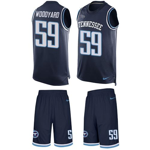 Nike Titans #59 Wesley Woodyard Navy Blue Alternate Men's Stitched NFL Limited Tank Top Suit Jersey Nike Titans #59 Wesley Woodyard Navy Blue Alternate Men's Stitched NFL Limited Tank Top Suit Jersey