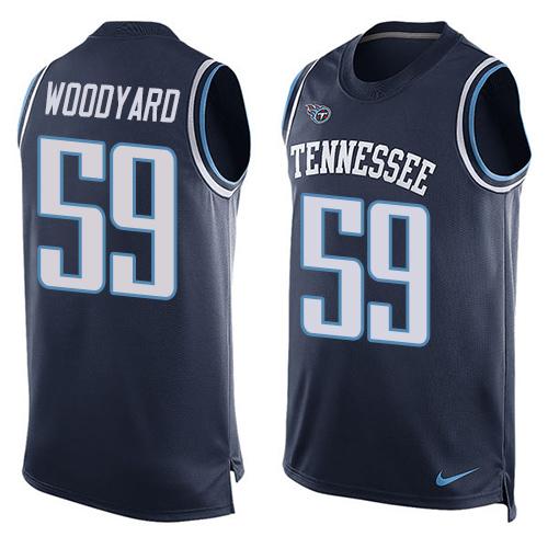 Nike Titans #59 Wesley Woodyard Navy Blue Team Color Men's Stitched NFL Limited Tank Top Jersey Nike Titans #59 Wesley Woodyard Navy Blue Team Color Men's Stitched NFL Limited Tank Top Jersey