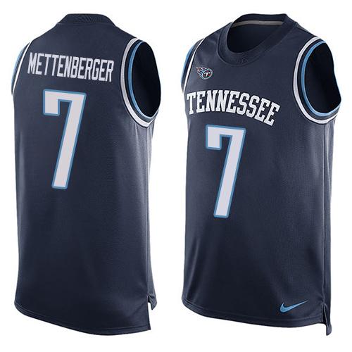 Nike Titans #7 Zach Mettenberger Navy Blue Alternate Men's Stitched NFL Limited Tank Top Jersey