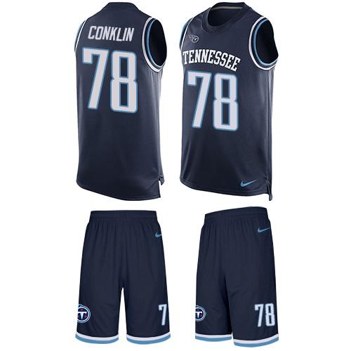 Nike Titans #78 Jack Conklin Navy Blue Alternate Men's Stitched NFL Limited Tank Top Suit Jersey Nike Titans #78 Jack Conklin Navy Blue Alternate Men's Stitched NFL Limited Tank Top Suit Jersey