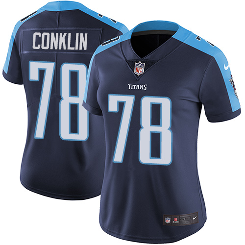 Nike Titans #78 Jack Conklin Navy Blue Alternate Women's Stitched NFL Vapor Untouchable Limited Jersey