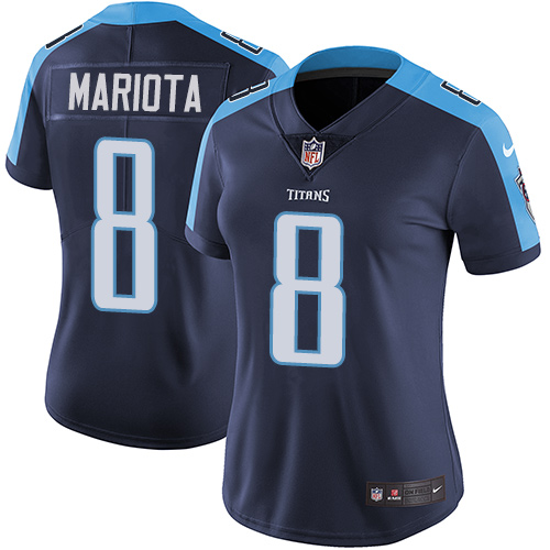 Nike Titans #8 Marcus Mariota Navy Blue Alternate Women's Stitched NFL Vapor Untouchable Limited Jersey