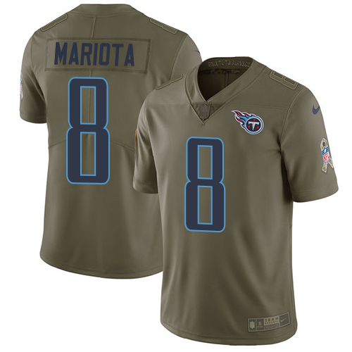 Nike Titans #8 Marcus Mariota Olive Men's Stitched NFL Limited 2017 Salute to Service Jersey Nike Titans #8 Marcus Mariota Olive Men's Stitched NFL Limited 2017 Salute to Service Jersey