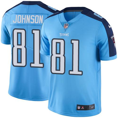 Nike Titans #81 Andre Johnson Light Blue Men's Stitched NFL Limited Rush Jersey Nike Titans #81 Andre Johnson Light Blue Men's Stitched NFL Limited Rush Jersey
