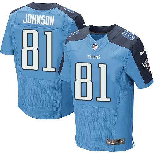 Nike Titans #81 Andre Johnson Light Blue Team Color Men's Stitched NFL Elite Jersey
