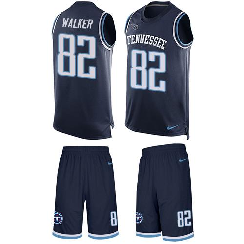 Nike Titans #82 Delanie Walker Navy Blue Team Color Men's Stitched NFL Limited Tank Top Suit Jersey Nike Titans #82 Delanie Walker Navy Blue Team Color Men's Stitched NFL Limited Tank Top Suit Jersey