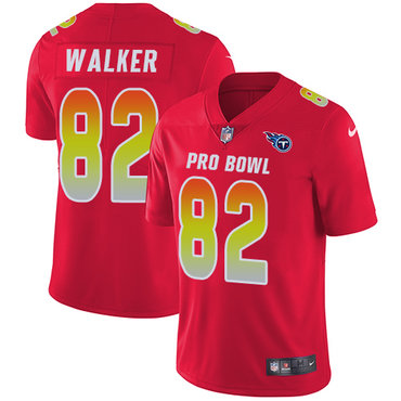 Nike Titans #82 Delanie Walker Red Men's Stitched NFL Limited AFC 2018 Pro Bowl Jersey Nike Titans #82 Delanie Walker Red Men's Stitched NFL Limited AFC 2018 Pro Bowl Jersey