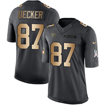 Nike Titans #87 Eric Decker Black Men's Stitched NFL Limited Gold Salute To Service Jersey Nike Titans #87 Eric Decker Black Men's Stitched NFL Limited Gold Salute To Service Jersey