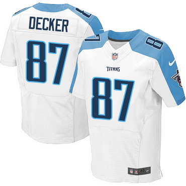 Nike Titans #87 Eric Decker White Men's Stitched NFL Elite Jersey