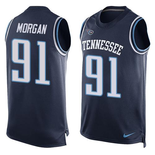 Nike Titans #91 Derrick Morgan Navy Blue Team Color Men's Stitched NFL Limited Tank Top Jersey Nike Titans #91 Derrick Morgan Navy Blue Team Color Men's Stitched NFL Limited Tank Top Jersey