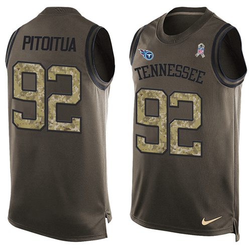 Nike Titans #92 Ropati Pitoitua Green Men's Stitched NFL Limited Salute To Service Tank Top Jersey