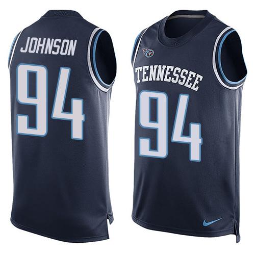 Nike Titans #94 Austin Johnson Navy Blue Team Color Men's Stitched NFL Limited Tank Top Jersey Nike Titans #94 Austin Johnson Navy Blue Team Color Men's Stitched NFL Limited Tank Top Jersey