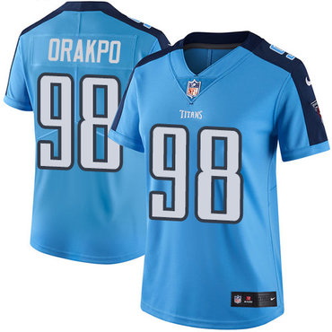 Nike Titans #98 Brian Orakpo Light Blue Team Color Women's Stitched NFL Vapor Untouchable Limited Jersey