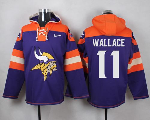 Nike Vikings #11 Mike Wallace Purple Player Pullover NFL Hoodie