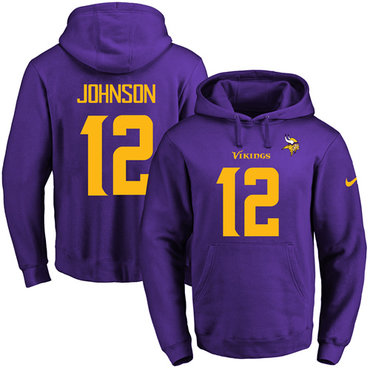 Nike Vikings #12 Charles Johnson Purple(Gold No.) Name & Number Pullover NFL Hoodie Nike Vikings #12 Charles Johnson Purple(Gold No.) Name & Number Pullover NFL Hoodie