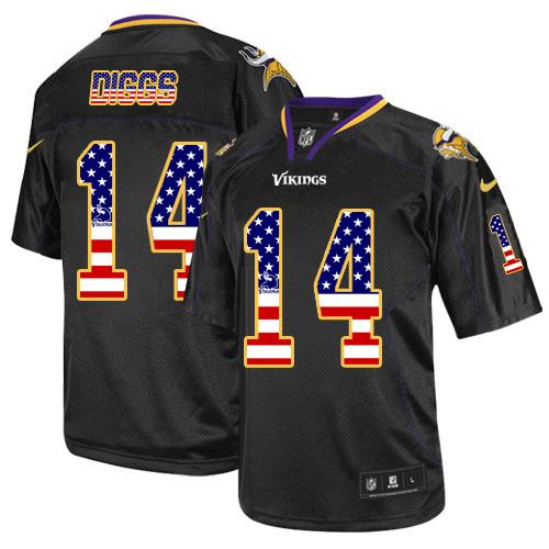 Nike Vikings #14 Stefon Diggs Black Men's Stitched NFL Elite USA Flag Fashion Jersey Nike Vikings #14 Stefon Diggs Black Men's Stitched NFL Elite USA Flag Fashion Jersey