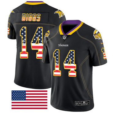 Nike Vikings #14 Stefon Diggs Black Men's Stitched NFL Limited Rush USA Flag Jersey Nike Vikings #14 Stefon Diggs Black Men's Stitched NFL Limited Rush USA Flag Jersey