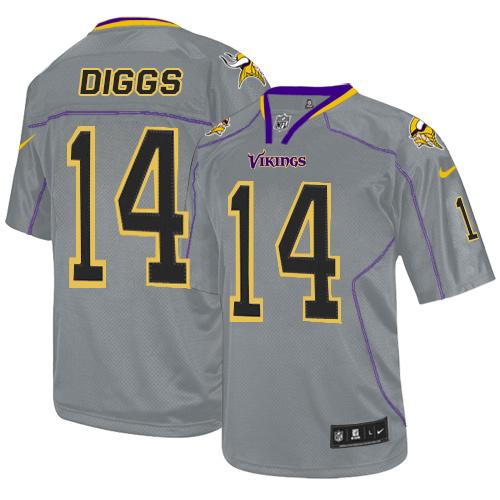 Nike Vikings #14 Stefon Diggs Lights Out Grey Men's Stitched NFL Elite Jersey Nike Vikings #14 Stefon Diggs Lights Out Grey Men's Stitched NFL Elite Jersey