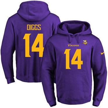 Nike Vikings #14 Stefon Diggs Purple(Gold No.) Name & Number Pullover NFL Hoodie Nike Vikings #14 Stefon Diggs Purple(Gold No.) Name & Number Pullover NFL Hoodie