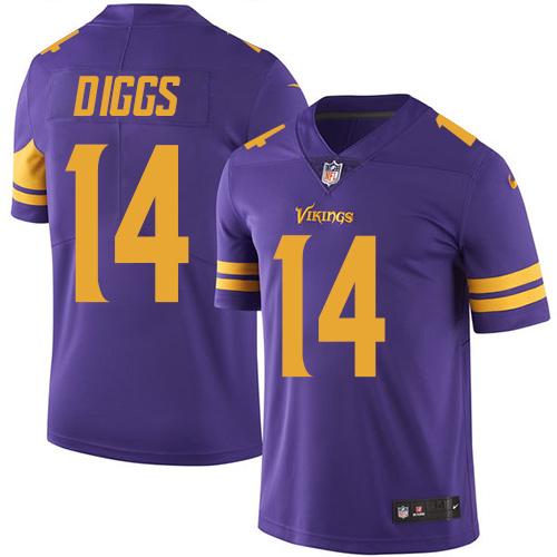 Nike Vikings #14 Stefon Diggs Purple Men's Stitched NFL Limited Rush Jersey Nike Vikings #14 Stefon Diggs Purple Men's Stitched NFL Limited Rush Jersey
