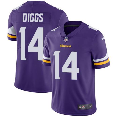 Nike Vikings #14 Stefon Diggs Purple Team Color Men's Stitched NFL Vapor Untouchable Limited Jersey Nike Vikings #14 Stefon Diggs Purple Team Color Men's Stitched NFL Vapor Untouchable Limited Jersey