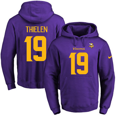 Nike Vikings #19 Adam Thielen Purple(Gold No.) Name & Number Pullover NFL Hoodie Nike Vikings #19 Adam Thielen Purple(Gold No.) Name & Number Pullover NFL Hoodie