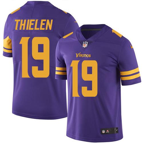 Nike Vikings #19 Adam Thielen Purple Men's Stitched NFL Limited Rush Jersey Nike Vikings #19 Adam Thielen Purple Men's Stitched NFL Limited Rush Jersey