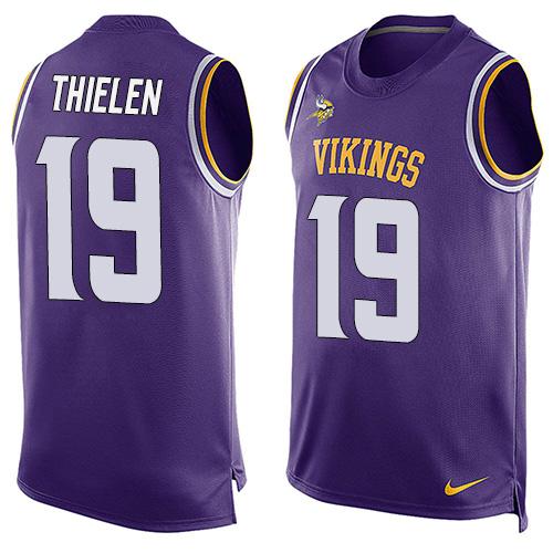 Nike Vikings #19 Adam Thielen Purple Team Color Men's Stitched NFL Limited Tank Top Jersey Nike Vikings #19 Adam Thielen Purple Team Color Men's Stitched NFL Limited Tank Top Jersey
